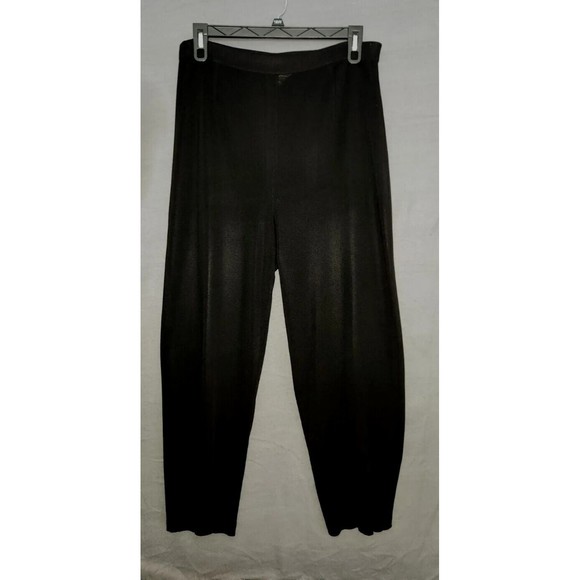 Misook Pants Womens‎ XL Black Acrylic Knit Wide Leg High Rise Workwear Career - Picture 1 of 8